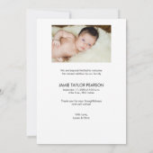 Baby Aangepaste foto's Modern Handlettering Bedankkaart (Achterkant)