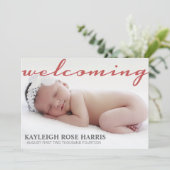 Baby | Aangepersonaliseerde bekendmaking Baby Aankondiging (Staand voorkant)