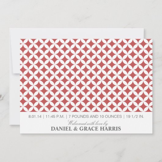 Baby | Aangepersonaliseerde bekendmaking Baby Aankondiging (Achterkant)