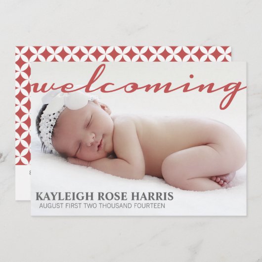 Baby | Aangepersonaliseerde bekendmaking Baby Aankondiging (Voorkant / Achterkant)