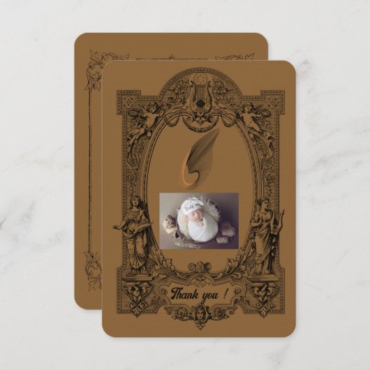 Baby Aankomst Viering Flat Dank u kaart ... (Voorkant / Achterkant)