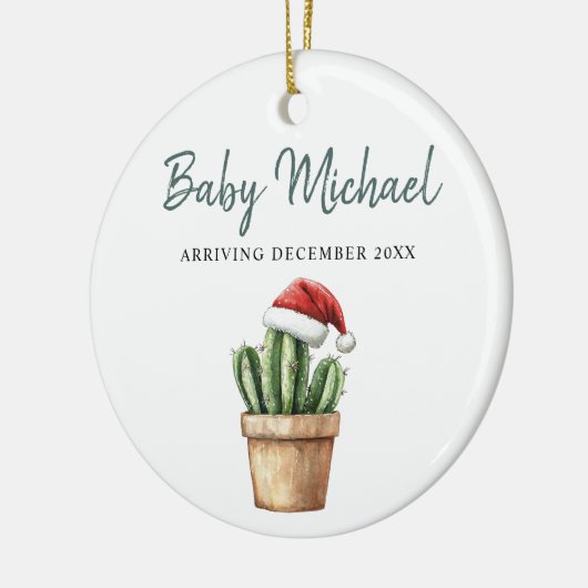 Baby Aankomst Zwangerschapsaankondiging Keepsake Keramisch Ornament (Links)