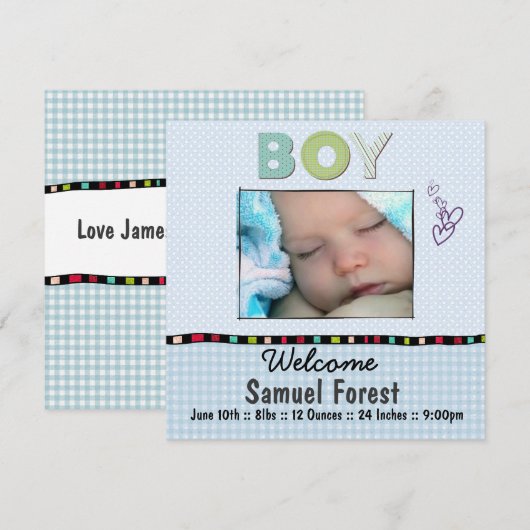 baby aankondiging (Voorkant / Achterkant)