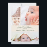 Baby Aankondiging 5 Collage Merry Little Christmas<br><div class="desc">Eenvoudige Elegante Collage Merry Getrouwd Kerst eenvoudig lijst vrolijk kerstfeest Vakantie Kaart nieuw bruiloften *volledig bewerkbare sjabloon #happyholidays #merrychristmas</div>