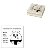 Baby Aankondiging Aankomst Schattige Cartoon Dier Rubberstempel (Gestempeld)