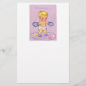  Baby Aankondiging/Boxing Handschoenen Briefpapier (Voorkant)