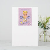  Baby Aankondiging/Boxing Handschoenen Briefpapier (Staand voorkant)