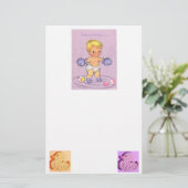  Baby Aankondiging/Boxing Handschoenen Briefpapier (Staand voorkant)