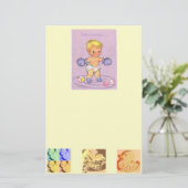 Baby Aankondiging/Boxing Handschoenen Briefpapier (Staand voorkant)