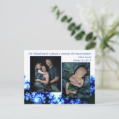 Baby Aankondiging Briefkaart - Precious Peacock (Staand voorkant)