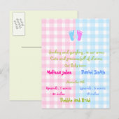 baby aankondiging briefkaart - tweeling (Voorkant / Achterkant)