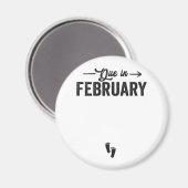 Baby-aankondiging cadeau voor februari verwacht  magneet (Voorkant / Achterkant)