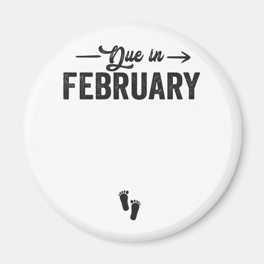 Baby-aankondiging cadeau voor februari verwacht  magneet (Voorkant)