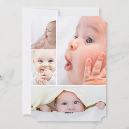 Baby Aankondiging Collage Merry Little Christmas (Achterkant)