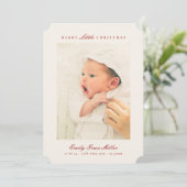 Baby Aankondiging Collage Merry Little Christmas (Staand voorkant)