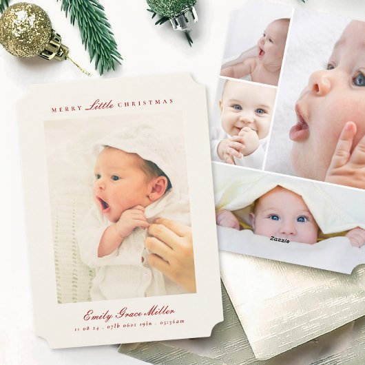 Baby Aankondiging Collage Merry Little Christmas