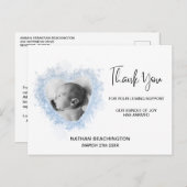 *~* Baby Aankondiging - Dank u Hart Briefkaart (Voorkant / Achterkant)