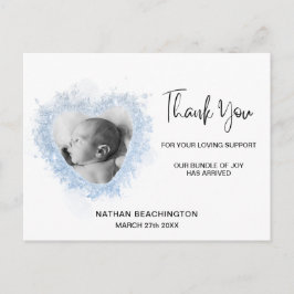 *~* Baby Aankondiging - Dank u Hart Briefkaart