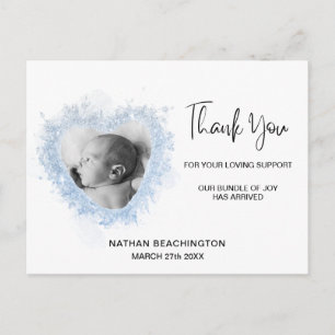 *~* Baby Aankondiging - Dank u Hart Briefkaart