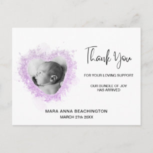 *~* Baby Aankondiging + Dank u Hart Briefkaart