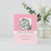 BABY AANKONDIGING:: elegant ingelijst 6 Aankondigingskaart (Staand voorkant)