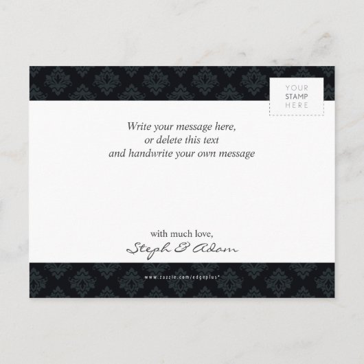 BABY AANKONDIGING:: elegant ingelijst 8 Aankondigingskaart (Achterkant)