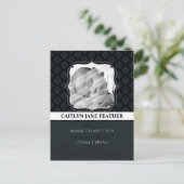 BABY AANKONDIGING:: elegant ingelijst 8 Aankondigingskaart (Staand voorkant)