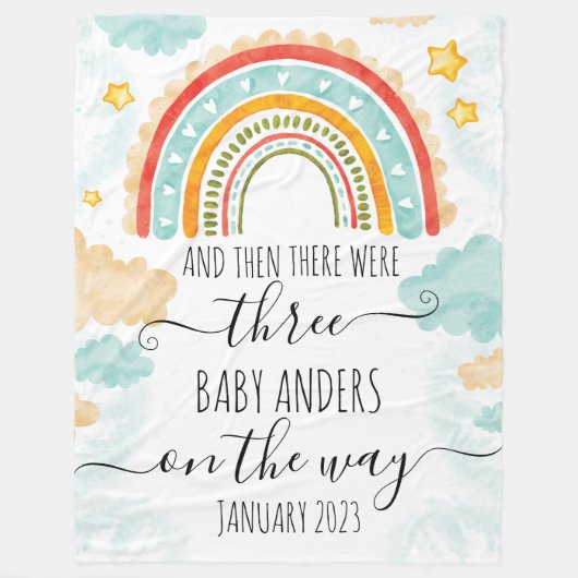 Baby aankondiging - En toen waren er drie Fleece Deken (Voorkant)