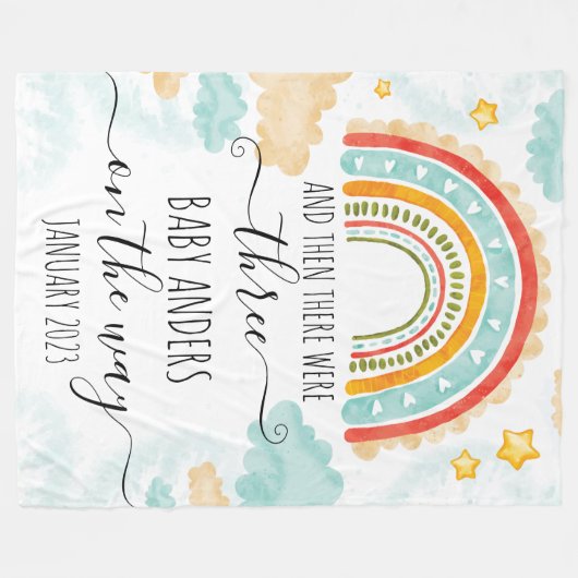 Baby aankondiging - En toen waren er drie Fleece Deken (Voorkant (Horizontaal))