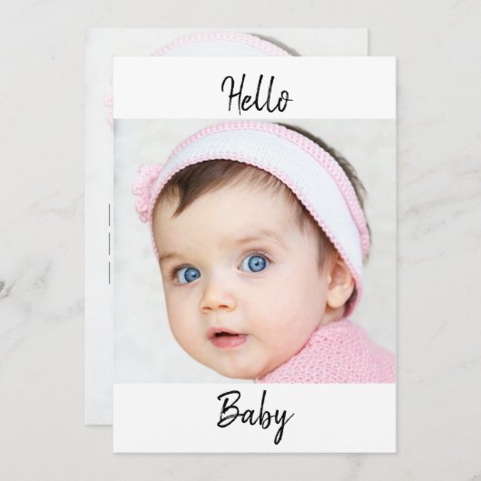 Baby Aankondiging Foto x2 Modern Chic (Voorkant / Achterkant)