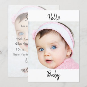 Baby Aankondiging Foto x2 Modern Chic