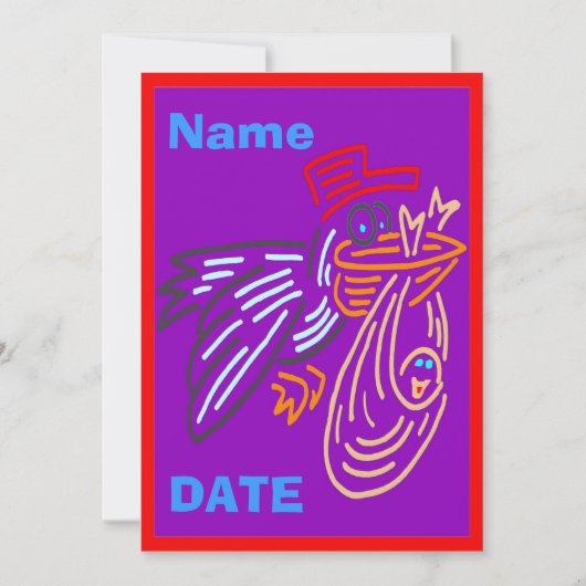 Baby Aankondiging, geef naam, kleuren uit Aankondiging (Voorkant)