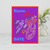 Baby Aankondiging, geef naam, kleuren uit Aankondiging (Staand voorkant)