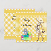 Baby Aankondiging Gele Ruitjes Gingham (Voorkant / Achterkant)