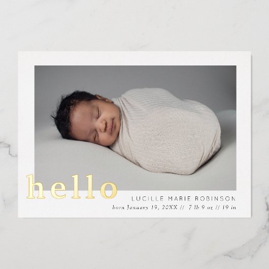 Baby Aankondiging Hallo Geschreven (Voorkant)