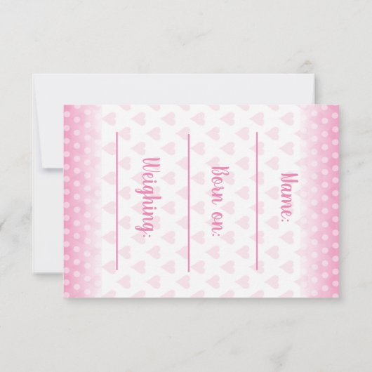 Baby aankondiging "Het is een meisje" (Achterkant)