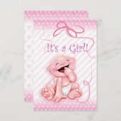 Baby aankondiging "Het is een meisje" (Voorkant / Achterkant)