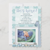 Baby Aankondiging, Hij is hier Kaart (Voorkant)