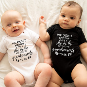 Baby Aankondiging hij of zij oma opa Romper