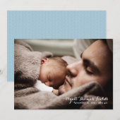 Baby Aankondiging in eenvoudig wit manuscript (Voorkant / Achterkant)