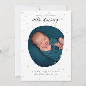 Baby Aankondiging Introductie gouden sterren met s (Voorkant)
