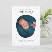 Baby Aankondiging Introductie gouden sterren met s (Staand voorkant)