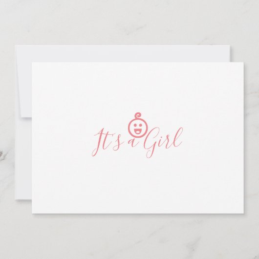 Baby Aankondiging Kaart - Het is een meisje (Achterkant)
