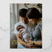 Baby Aankondiging Kerst Foto Folie Vakantie (Voorkant)