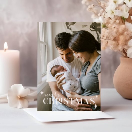 Baby Aankondiging Kerst Foto Vakantie Kaart