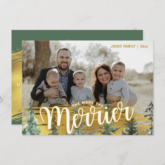 Baby Aankondiging Kerst Kaart (Voorkant / Achterkant)