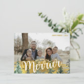 Baby Aankondiging Kerst Kaart (Staand voorkant)