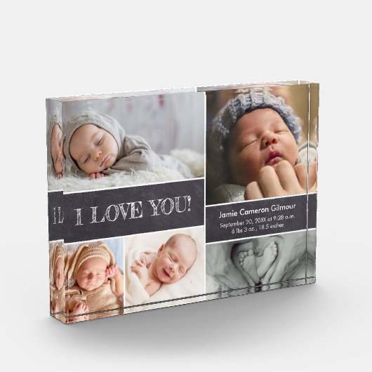 Baby Aankondiging Liefde Pasgeboren Stats Fotocoll Fotoblokken (Links)