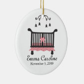 Baby Aankondiging met geboortedatum Keramisch Ornament (Rechts)