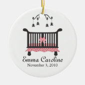 Baby Aankondiging met geboortedatum Keramisch Ornament (Voorkant)